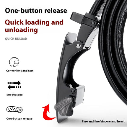 Fashion Designer Belt for Men High Quality Genuine Leather Men's Belt Alloy Buckle Automatic Business Belt for Men