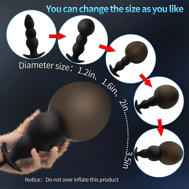 Silicone Expand Inflatable Detachable Anal Plug Waterproof Butt Sex Toy Prostate Anal Anus Pump Plug Dilator Sex Toy