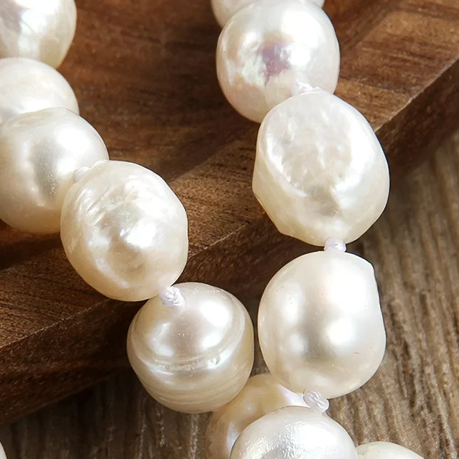 DAINASHI 8-9mm Baroque Natural Freshwater Pearl Necklaces for Women 86cm Long Sweater Necklaces Jewelry Gift Wholesale