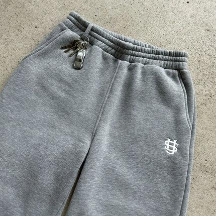 Retro Y2k Street Trendy Men and Women Hip Hop embroidery Casual Trousers Elastic Waist Zipper Loose Solid Color Sports Pants