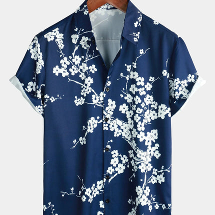 Summer Mens Striped Floral Patchwork Hawaiian Shirt 3D Print Short Sleeve Pocket Casual Oversized Beach Camisa Havaiana Listrada
