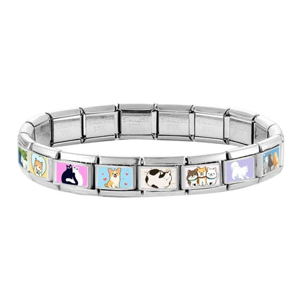 2025 Fashion Lovely Animals Dogs Corgi Cats Pet Italian Charm Fit 9mm Stainless Steel Women DIY Bracelet Gift Jewelry Wholesale
