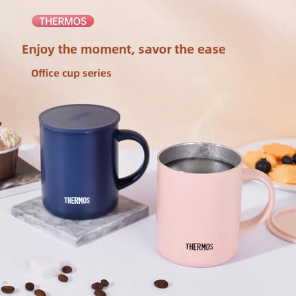 THERMOS Mug 450ml Handle Mug, Keep Cold & Keep Hot Stainless Steel Thermos, Leakproof Coffee Mug & Milk Cup for Office,BPA Free