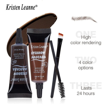 4 Color Waterproof Eyebrow Enhancer Cream with Brush Makeup Lasting Fast Tint Easy Dye DIY Natural Brow Tattoo Pigments Cosmetic