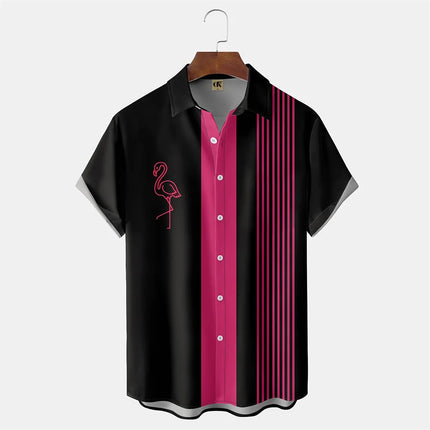 2024 Men's Hawaiian Shirt Poker Print Casual Fashion Lapel Collar Beach Vintage Shirt