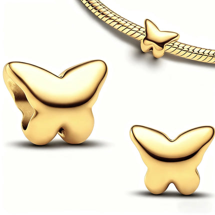 2026 New Original 925 Sterling Silver Key Butterfly Heart-shaped Bead Pendant fit Women's DIY Bracelets Necklaces Jewelry Gifts