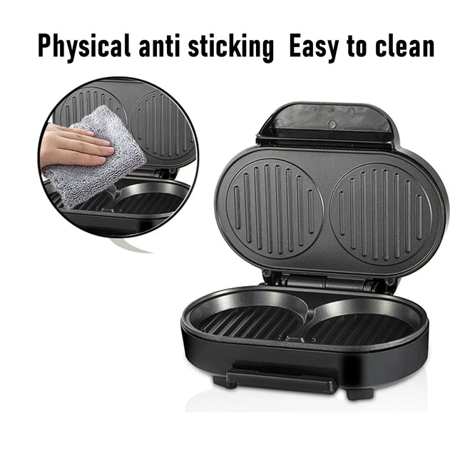 Electric Breakfast Maker with Safe Touch Handle Anti Stick Electric Hamburger Grill for Egg Pancake Steak 220V