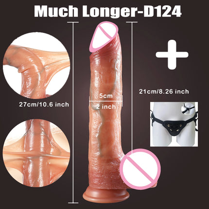 Realistic Sliding Foreskin Dildo for Women Testicles Penis Sexy Adult Strapon Dildos Masturbator Big Dick Anal Plug 18+ Sex Toys