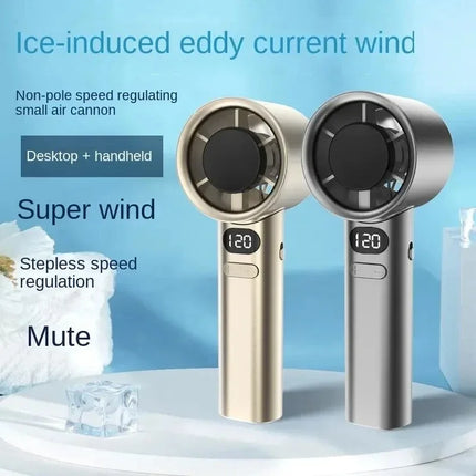 5000mah Handheld Mini Fan Electric Hand Fans Ice Compress High-Speed Cooling USB Rechargeable Portable LED Display Fan