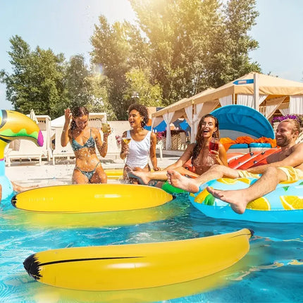12-Pack Inflatable Bananas - Great for Bachelorette Parties, Pool Games - Durable PVC Party Supplies (No Hoops)