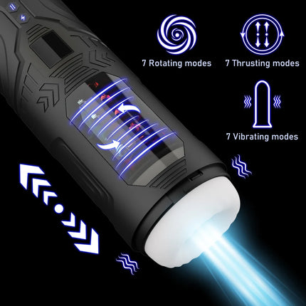 Telescopic Rotation Masturbator Cup - Penis Pump for Men | Blowjob Vagina Adult Sex Toy | Piston Automatic Thrusting Male Masturbator