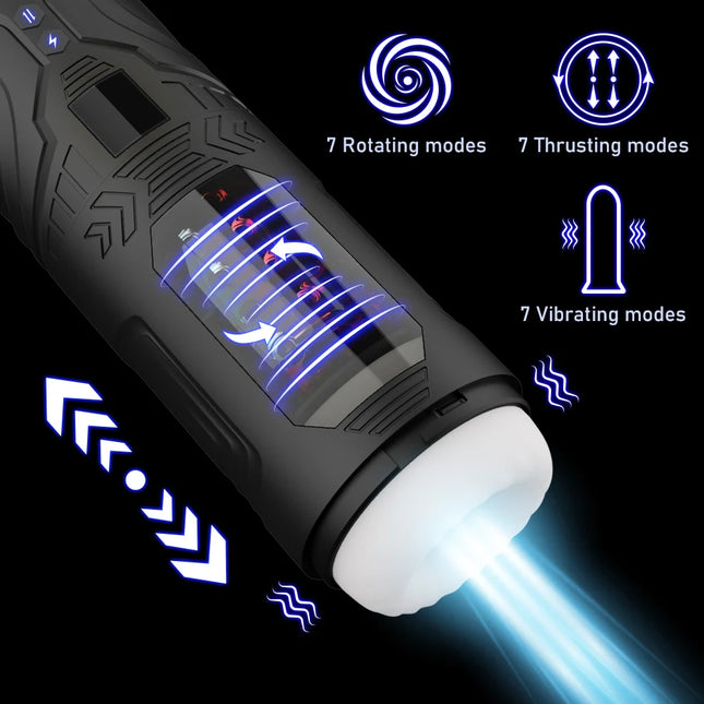 Telescopic Rotation Masturbator Cup - Penis Pump for Men | Blowjob Vagina Adult Sex Toy | Piston Automatic Thrusting Male Masturbator
