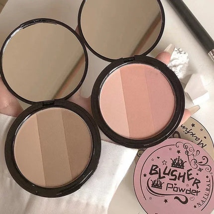3 Colors Gray Trimming Palette Blush Palette Exquisite Matte Nose Shadow Eye Shadow Brightening Contour Trimming Palette