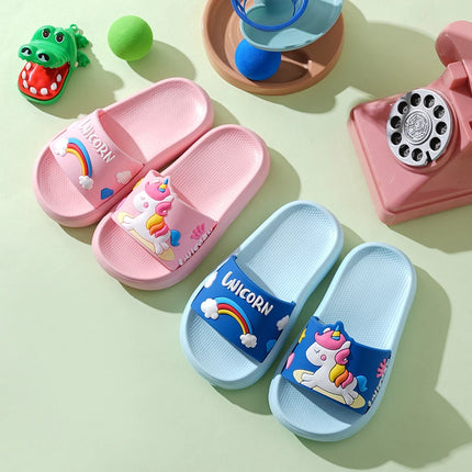 New Unicorn Slippers Boy Girl Summer Kids Rainbow Indoor Slippers Non-Slip Beach Sandals Toddler Home Shoes Baby Flip