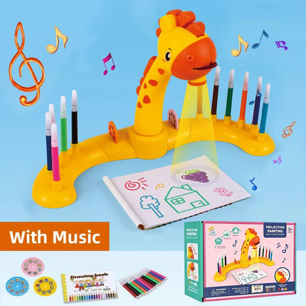 Electric Deer Projection Drawing Board Multi-Functional Writing Board Learning Drawing Can Erase Coloring Educational Toys