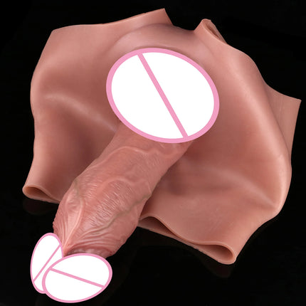 SXXY Huge Realistic Hollow Dildo Pants Silicone High Waist Penis Sleeve Panties For Men Dick Extend Strap On Condom For Couples