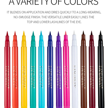 12 color rainbow DIY colored eyeliner is not easy to smudge matte eyeliner pen