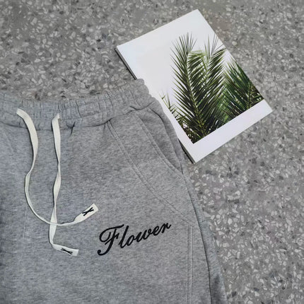 Men's Sakura Wide Leg Sweatpants Casual Drawstring Cargo Trousers Euro Street Style Loose Track Pants