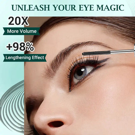 Waterproof Metallic Tube Mascara Black Silk Fiber Long Curling Non-Clumping Eyelash Extensions Spiral Makeup for Eyes