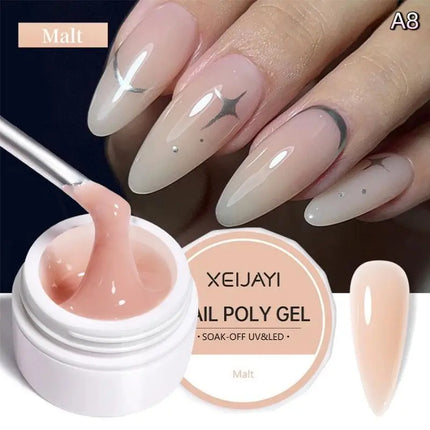 Jelly Extension Nail Gel Polish Soak Off UV LED Gel Modeling Carving Glue Milky White Clear Pink Color Multicolour Nail Salon