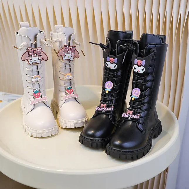 Sanrio Kuromi My Melody Girl boots Children's shoes autumn and winter cartoon Y2K kawalii fashion be all-match gift soft