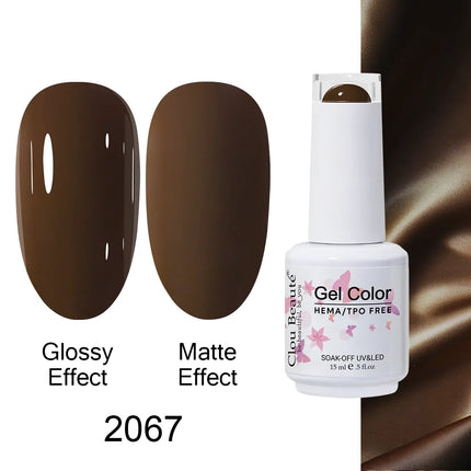 Clou Beaute 15ml HEMA TPO FREE Color Gel Nail Polish Nude Pink Red Green Collection Nail Gel Polish Glitter Soak Off UV LED Gel