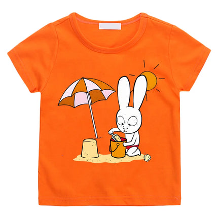 Simon Summer Holiday Kids T-shirt 2026 NEW Simon Super Rabbit Children's Cartoon T-shirts 100% Cotton Cartoon Boys/girls T Shirt