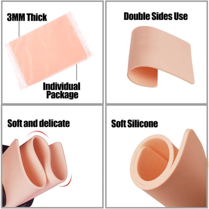 8/6/5/3/1pcs Tattoo Practice Skin 3MM Pro A4 Size Silicone Fake Skins for Permanent Makeup Training Skin Supply Tattoo Accessory