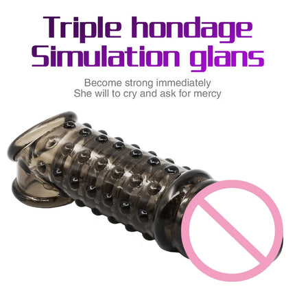 Penis Extender Cock Rings Delay Ejaculation Penis Stimulate Clitoral G-spot Dick Sleeve Silicone Enlargement Sex Toys For Men