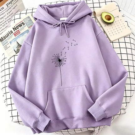 Retro Dandelion Print Hoodies Spring Autumn Winter Casual Hoodies Sweatshirts Men Women Tops Clothing Pullovers Hoodie