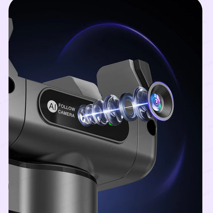 C22 AI Face Tracking Handheld Gimbal Stabiliser 360° Rotation Shoot Selfie Stick Tripod for Mobile Phone, 1/4'' Screw for Camera