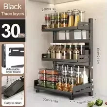 3 Tier Adjustable Metal Spice Rack Space Saving Countertop Organizer For Kitchen Seasoning Jars Condiment Bottle Storage