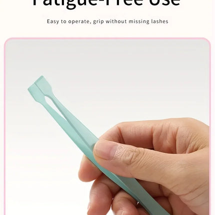 High-Precision Eyelash Tweezers for Under Eye and Chin, Flat-Mouth and Slender Design, Ergonomic Grafting Tool