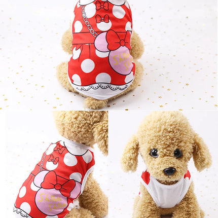 Dog Cat Puppy Kitten Pet Cartoon Spring Summer Autumn Cotton Clothes Clothing Vests Coats Jackets Shirt Dresses Costume