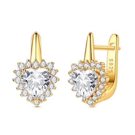 Women original 925 Silver Golden Glowing Firefly Stud Earring Bilayer Round Droplets Heart Gold Hoop Earrings Party Jewelry Gift
