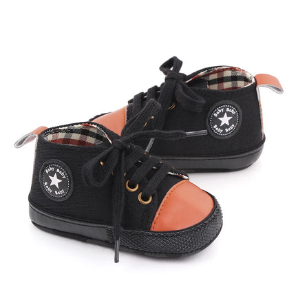 New Baby Shoes Boys Girls Classic Canvas Casual Sneakers Newborn First Walker Toddler Soft Sole Non-Slip Walking Shoes D2486