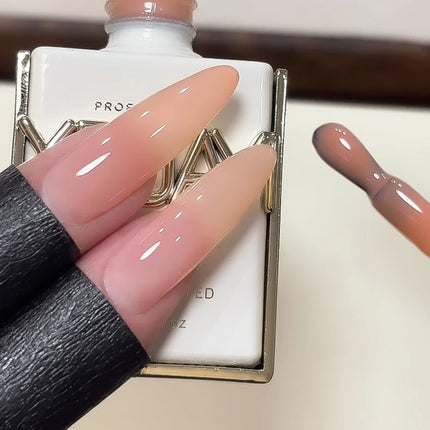 1/6Pcs 15ml Jelly Ice Nude Peelable Polish, UV/LED - set, Formaldehyde - free. Oval, Glossy. Good for Salon & DIY