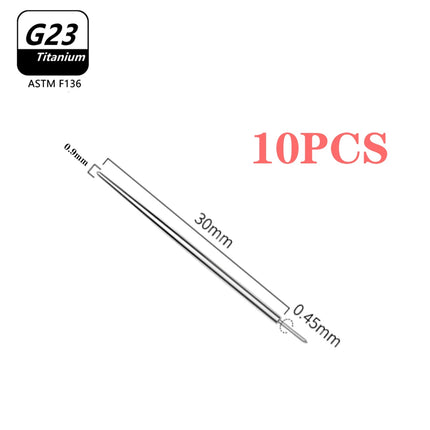 1/10PCS G23 Titanium Puncture Needle Guide Belly Lip Ear Eyebrow Tools Insertion Pin Taper Piercing Stretching Tool Accessory