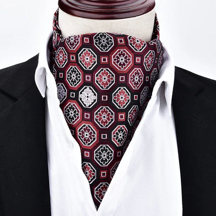 1 Piece Men's Scarf for Spring, Autumn, and Winter, Ascot Retro Floral British Fashion Suit Neck Scarf, Shirt Collar Scarf, Warm