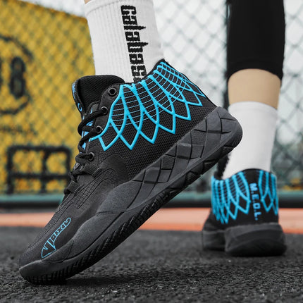 The youth actual combat basketball shoe movement outdoor comfortable cushioning wear-resisting fashion breathable high quality