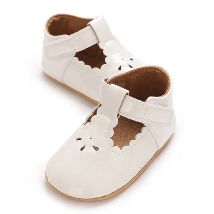 Breathable Newborn Baby Shoes Baby Boy Girl Shoes Girl Classic Bowknot Rubber Sole Anti-slip PU  Toddler Shoes First Walker