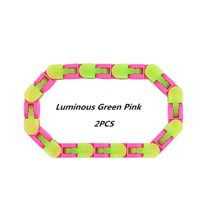 24 Knots Wacky Tracks Fidget Toys Glow in The Dark Toy For Children Bike Chain Stress Relief Bracelet Adults Sensory Toy Gifts