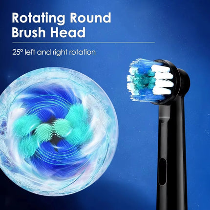 Compatible with Oral B Sonic Electric Toothbrush Smart Ultrasonic Dental Teeth Whitening Rechargeable Adult Tooth Brush 3 Head