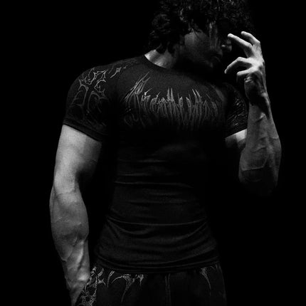 Breathedivinity Men's Fashion Fitness Short Sleeve T-Shirt Breathable Comfortable Sportswear round Neck Printed Cotton Top