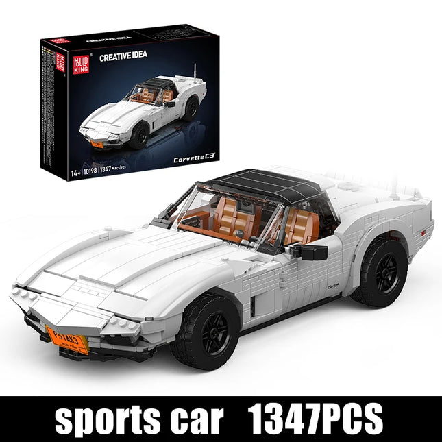 1347Pcs Technical C3 Vintage Car Building Block Assembly Oldtime Super Sport Car Brick Set Toys For Kids Christmas Gifts