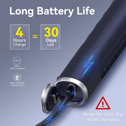 Seago Rotating Electric Rechargeable Toothbrush Teeth Cleaning with 8 Brush Toothbrush Heads 5 Modes Portable Smart Timer