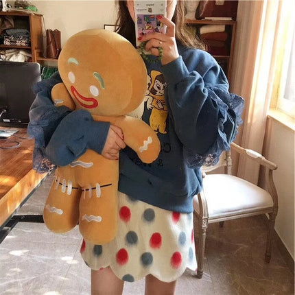 30-60cm Cartoon Gingerbread Man Plush Toys Biscuit Shrek Stuffed Baby Appease Doll Biscuits Man Pillow Reindeer For Kids Gift