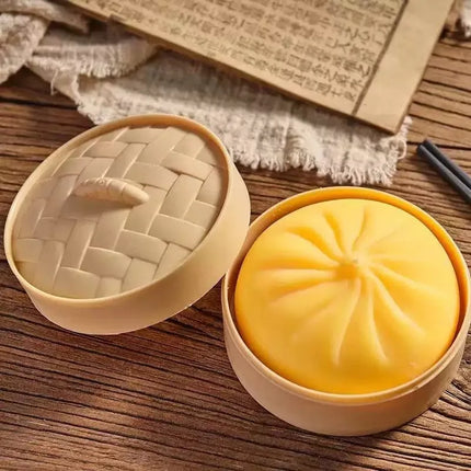 Giant Dumpling Squeeze Toy for Anxiety Relief Soft Steamed Stuffed Bun Simulation Food Fidget Decompression Dough Toy