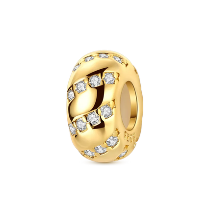 Gold Series DIY Charms Bead Original 925 Sterling Silver Inlaid Zirconium Sun Leopard Pendants Fit Bracelet Jewelry Gift Marking