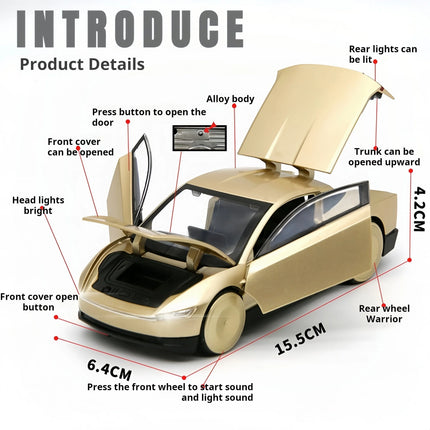 1:32 Tesla Robotaxi Pickup Alloy Car Model Simulation Huili Car Model Boy Metal Toy Car Ornament Gift